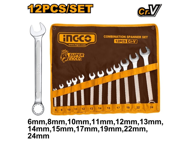 INGCO Set de 12 chei cu stea 6-24 mm CrV