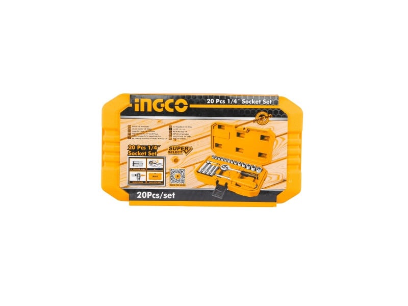 INGCO set de prize 20 piese 1/4" 4-14 mm CrV - 1 | YEO