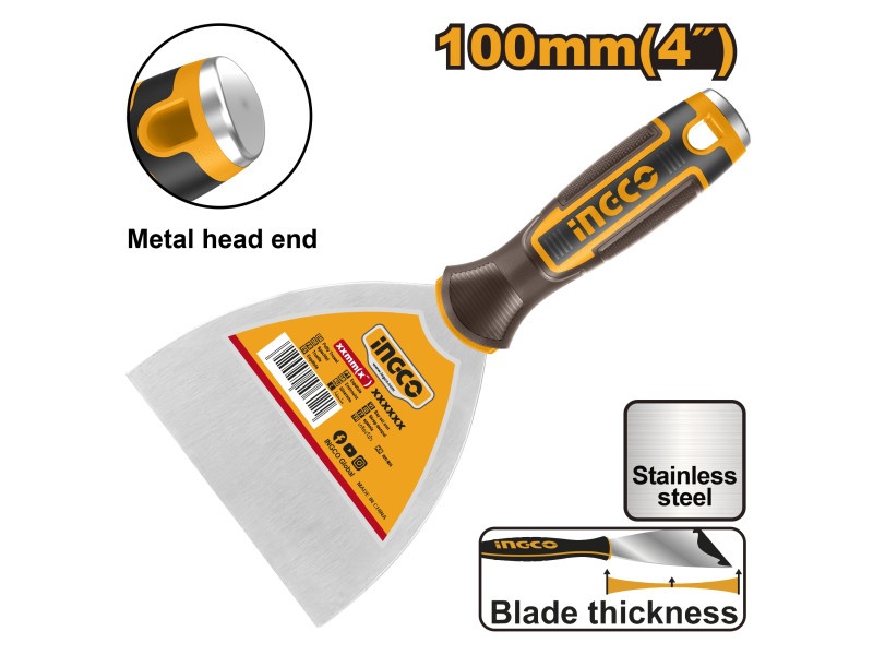 INGCO Spakli 100 mm inox mâner moale - 1 | YEO
