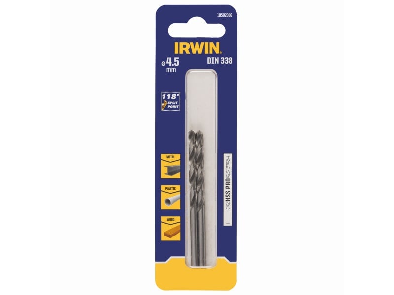 IRWIN Burghie 4,5 x 80/47 mm HSS PRO cilindrică (2 buc)