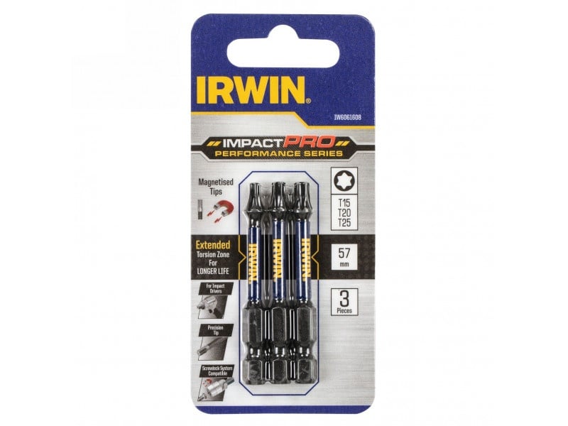 IRWIN Impact Pro set de vârfuri de biți 3 piese (T15, T20, T25)