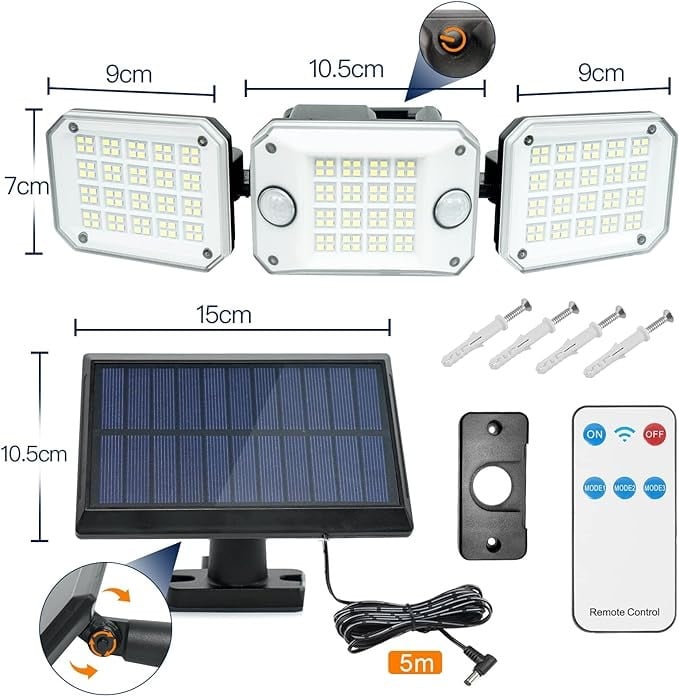 Lampa LED cu panou solar telecomanda si baterie 2000mAh, IP65, Cod: BK69957, Brand: BRECKNER GERMANY