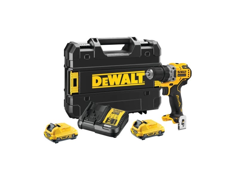 Mașină de găurit cu acumulator DEWALT 12 V fără perie de carbon (2 x acumulator 2.0 Ah + încărcător) DCD701D2 - 2 | YEO