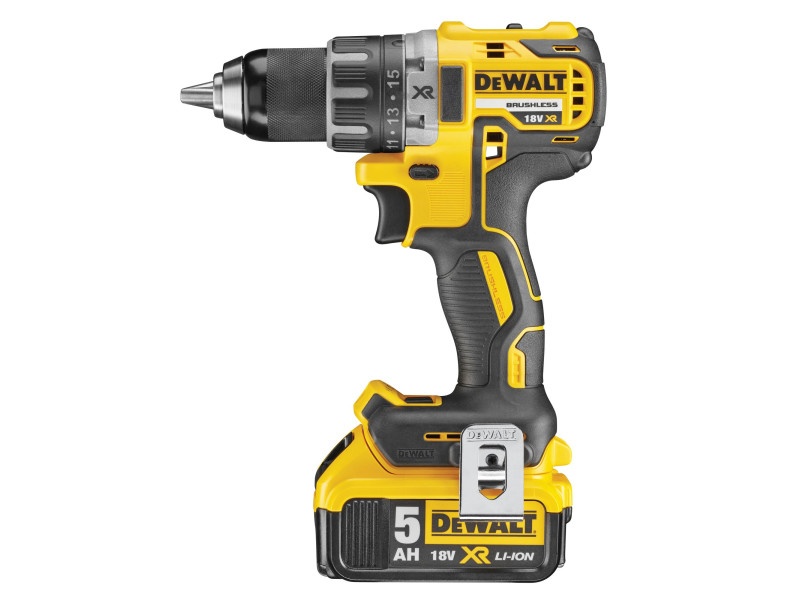 Mașină de găurit cu acumulator DEWALT 18 V fără perie de carbon (2 baterii 5.0 Ah + încărcător) DCD791P2