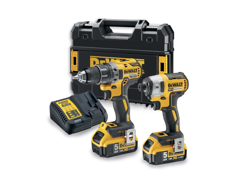 Pachet de acumulatori fără fir DEWALT 18V (DCD791 + DCF887 + 2 baterii 5.0Ah + încărcător +TAK)