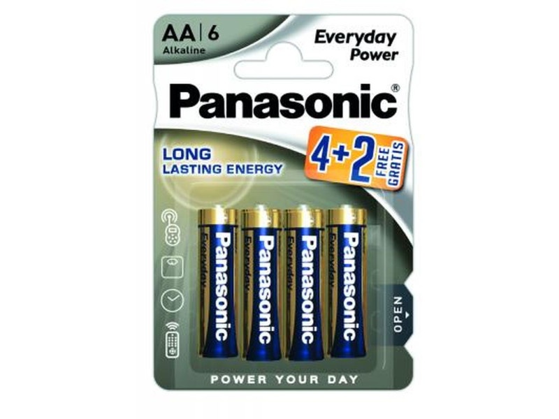 PANASONIC AA/pencil baterii alcaline de lungă durată 1,5 V (6 buc)