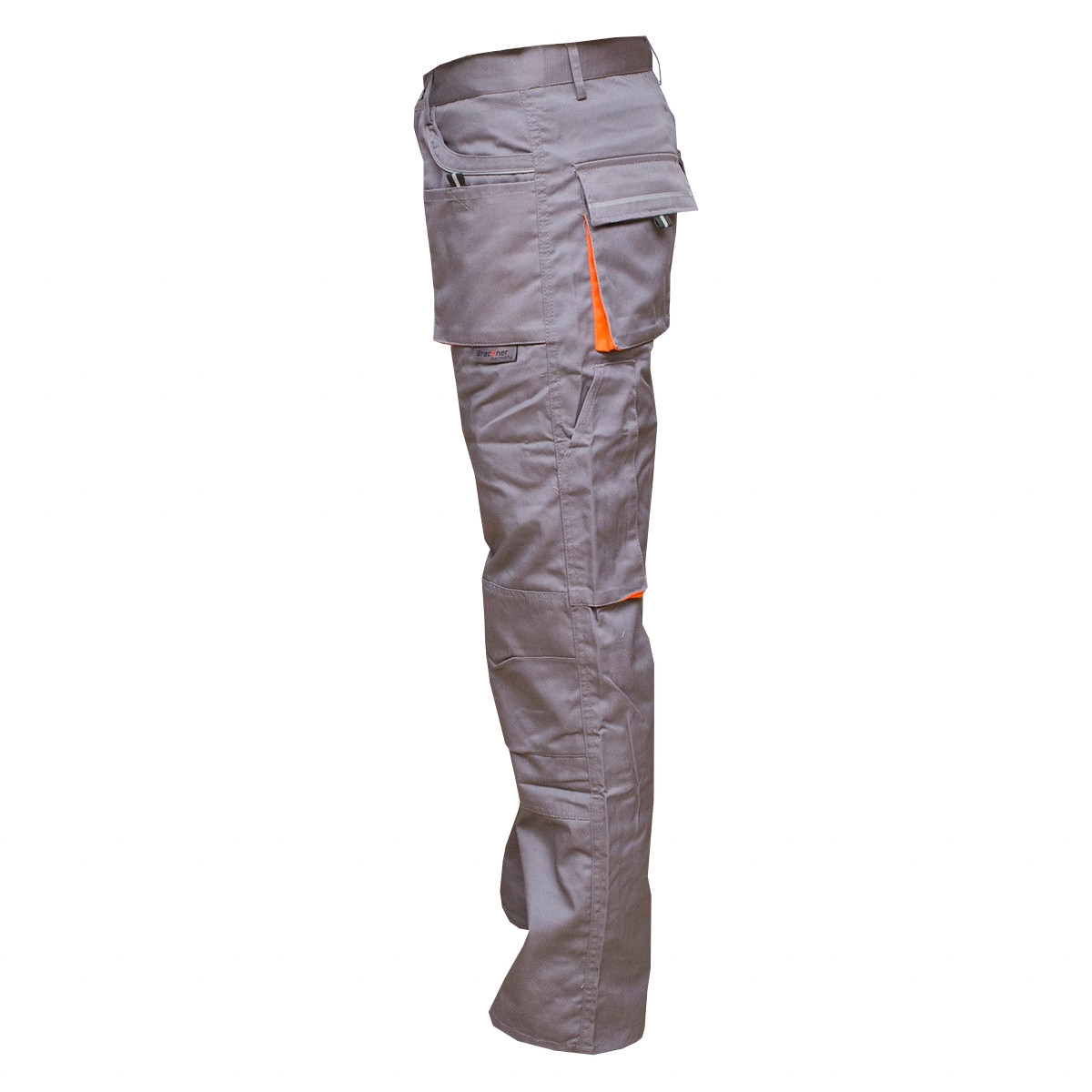 Pantaloni de lucru poliester cu bumbac 235g/m2, gri cu portocaliu marimea 62, Cod: BK77153, Breckner Germany - 2 | YEO