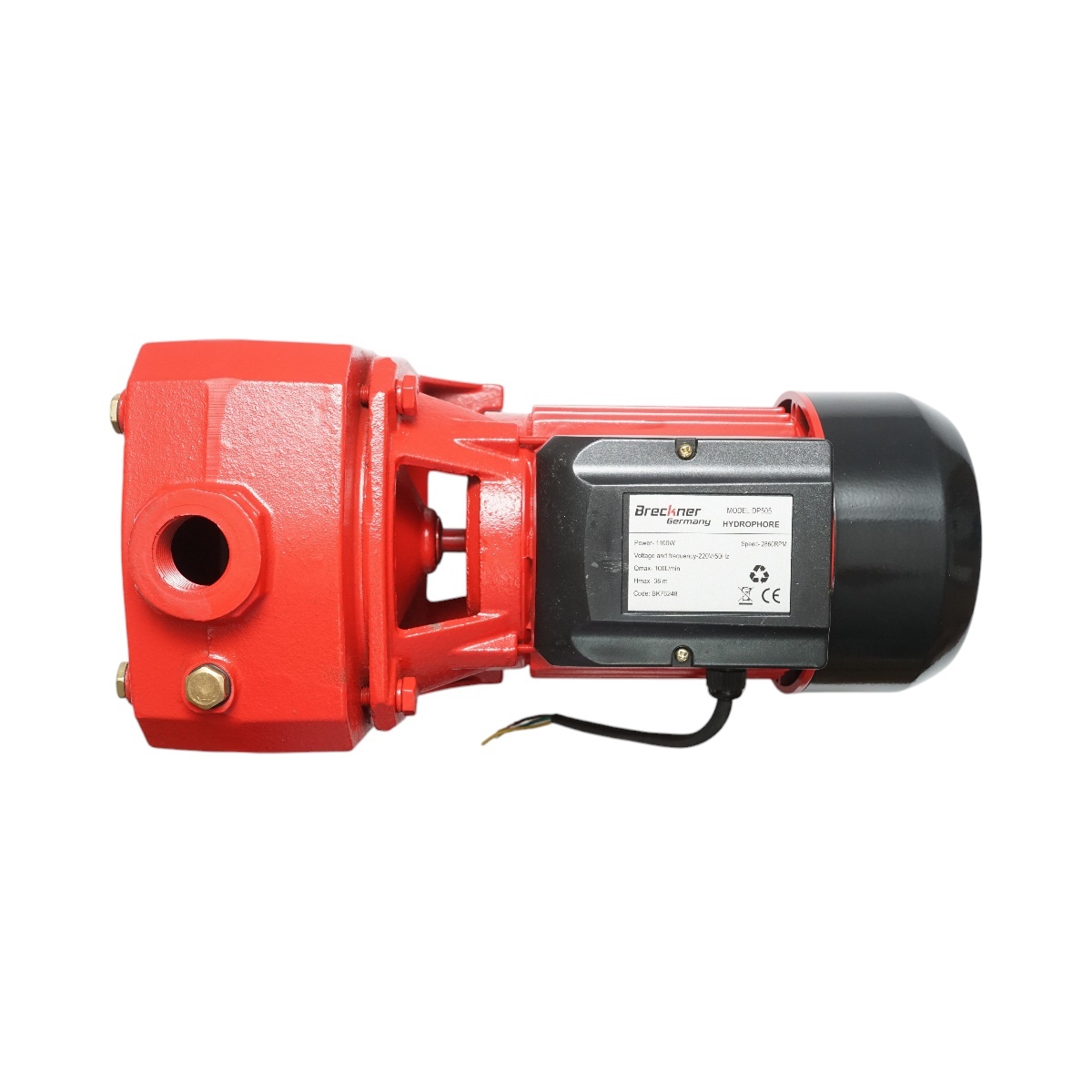 Pompa apa de suprafata autoamorsanta cu ejector 1100W, 220V, H38m, debit 100 L/min DP505 , Cod: BK76248 ,Breckner Germany - 3 | YEO