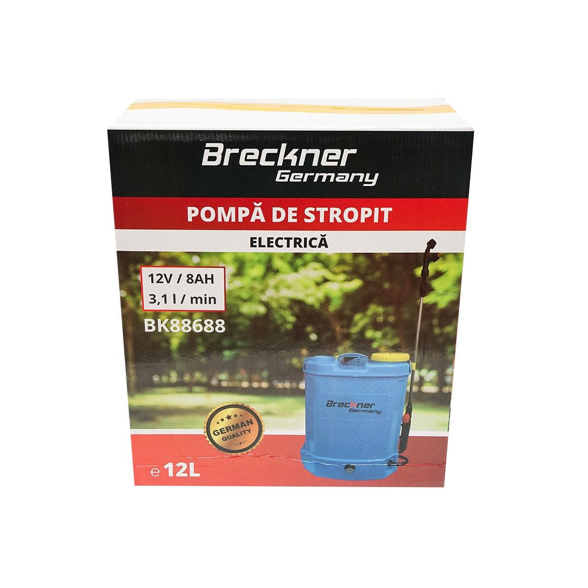 Pompa electrica/pulverizator de stropit vermorel, rezervor 12L, baterie 12V 8Ah, debit 3.1 l/min, Cod: BK88688 Echivalență: DISBE36, Breckner Germany