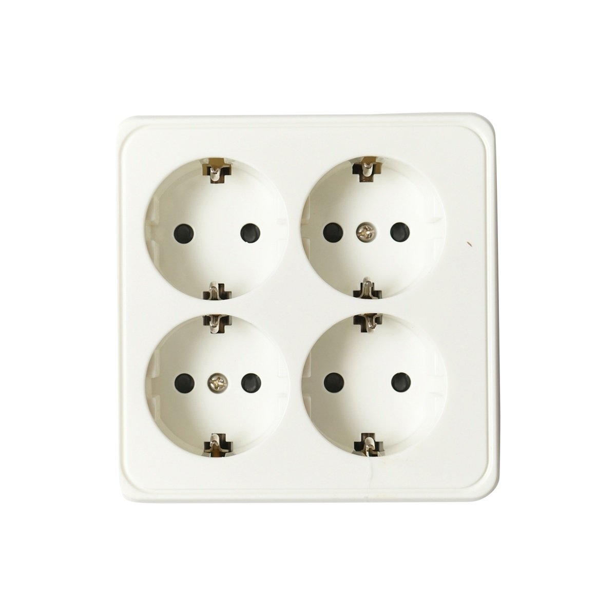 Priza Schuko cu 4 intrari, impamantare alba PT 16A, 250V aplicata cu protectie pentru copii , Cod: BK69693, Marca: BRECKNER GERMANY