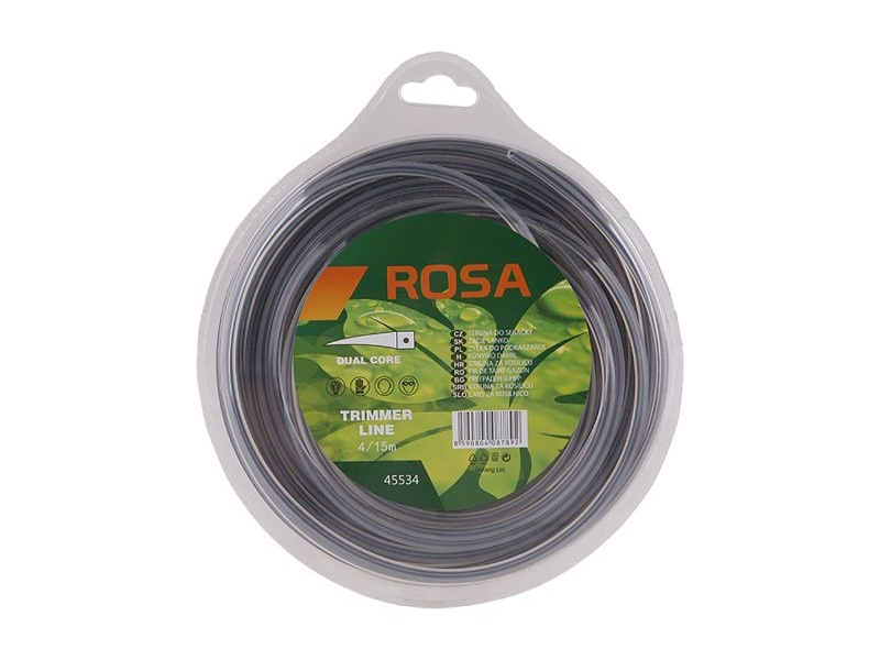ROSA Frânghie de tuns iarba 4 mm x 15 m pătrat armat