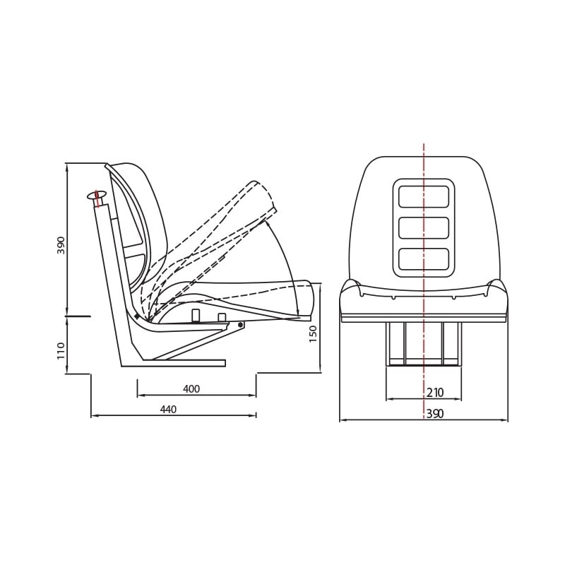 Scaun universal tractor cu sezut rabatabil, Cod: DISBV57, Brand: KONIG TRAKTOREN - 3 | YEO