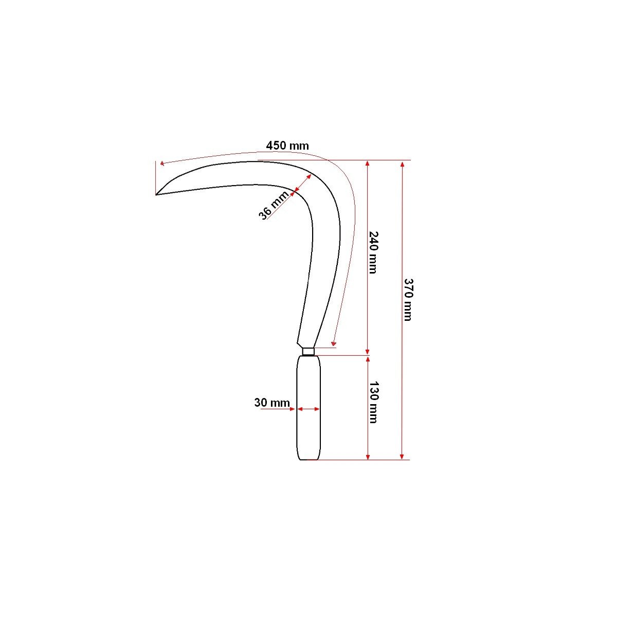 Secera profesionala, din otel calit, 45mm cu maner de lemn, Cod: DISFW75 - 3 | YEO