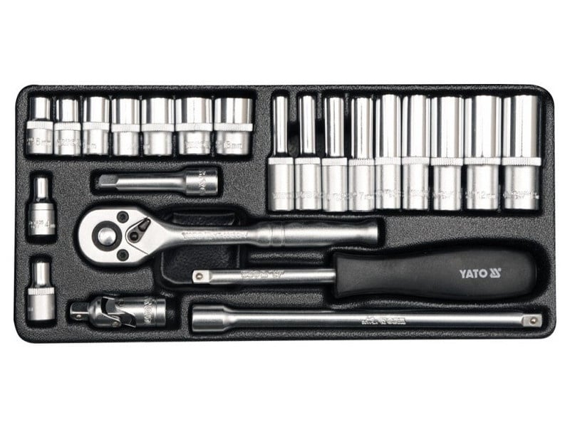 Set de prize YATO 23 piese 1/4" 4-13 mm CrV