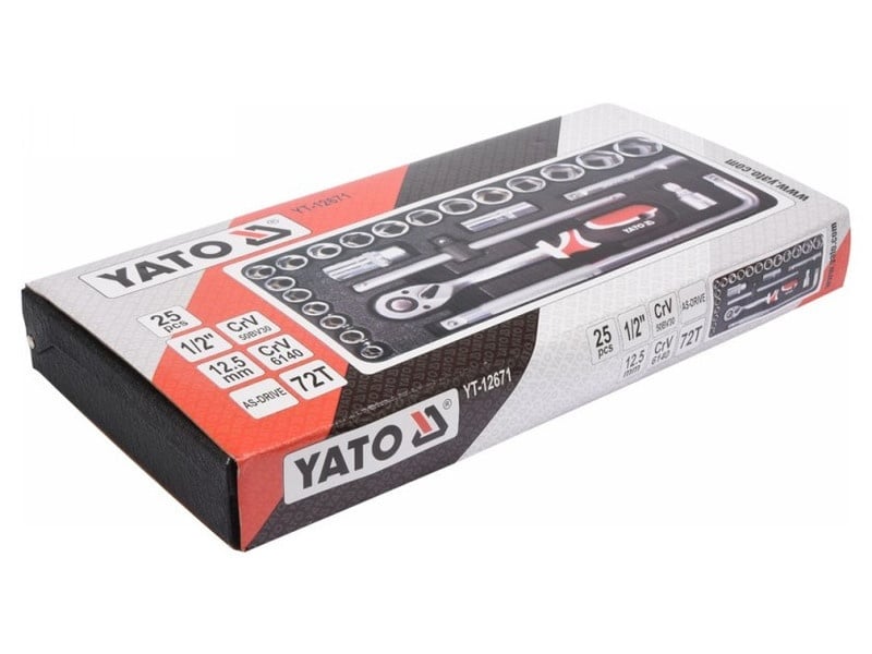 Set de prize YATO 25 piese 1/2" 10-32 mm CrV - 3 | YEO