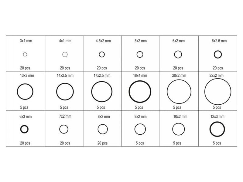 Set O-ring YATO 225 bucăți