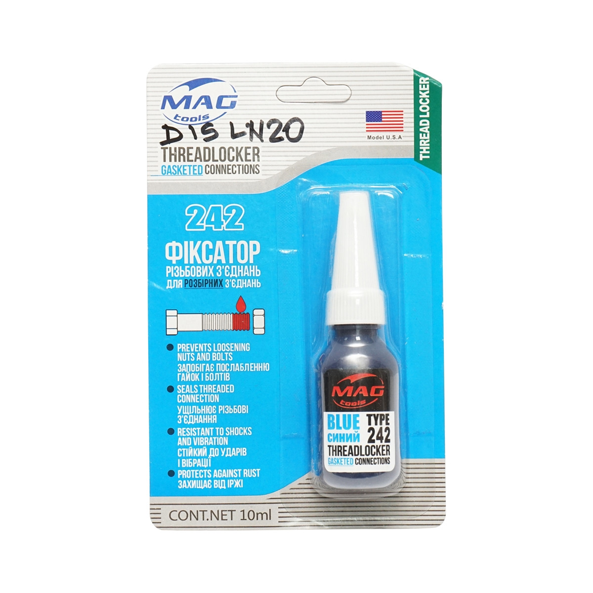 Solutie fixare suruburi 10ml rezistenta medie, Cod: DISLN20, Brand: BRECKNER GERMANY