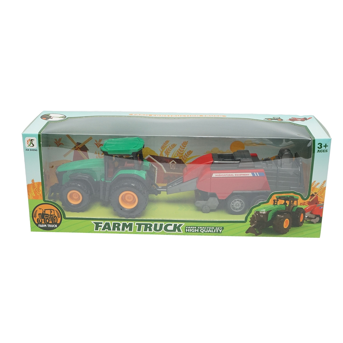 Tractor verde cu remorca, 304x85x83mm jucarie copii +3 ani, Cod: DISLW89G - 1 | YEO