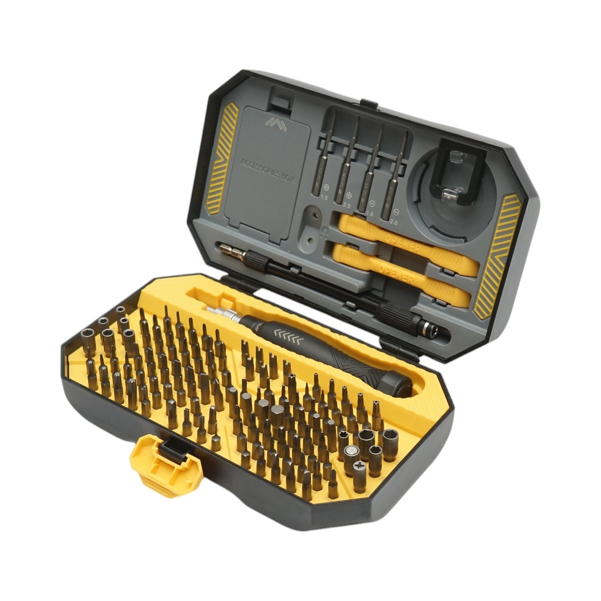 Trusa surubelnite de precizie cu biti torx, hex, cruce pentru electronice 145 piese Cr-V, Cod: DISTN69 - 1 | YEO