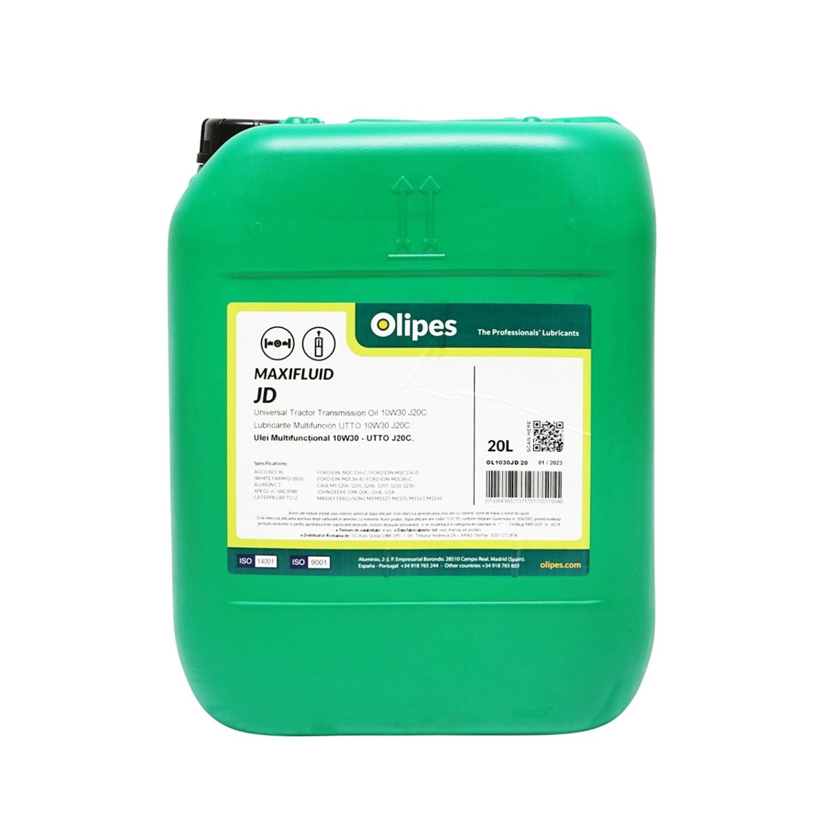 Ulei transmisie hidraulic UTTO Olipes MAXIFLUID JD 10W30 20L , Cod: OL1030JD/20, Brand: OLIPES