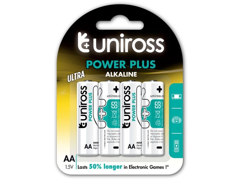 UNIROSS AA/pencil baterii alcaline de lungă durată 1,5 V (4 buc)