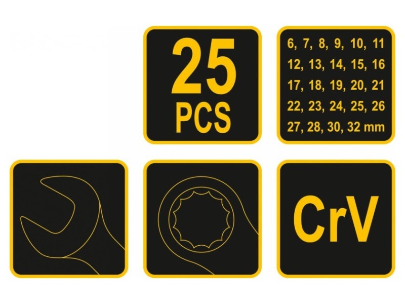 VOREL Set de 25 chei stea 6-32 mm - 2 | YEO