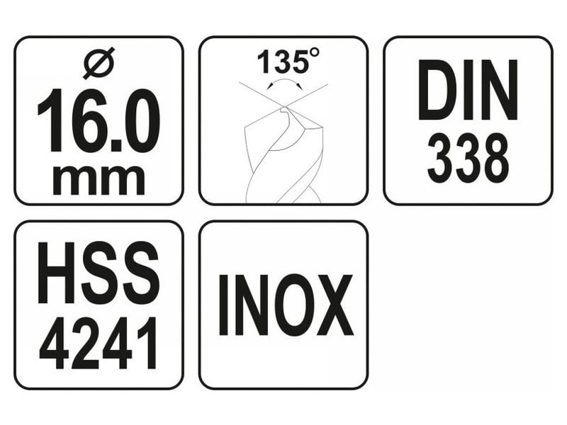 YATO Auger 16,0 x 176/122 mm inox HSS Premium