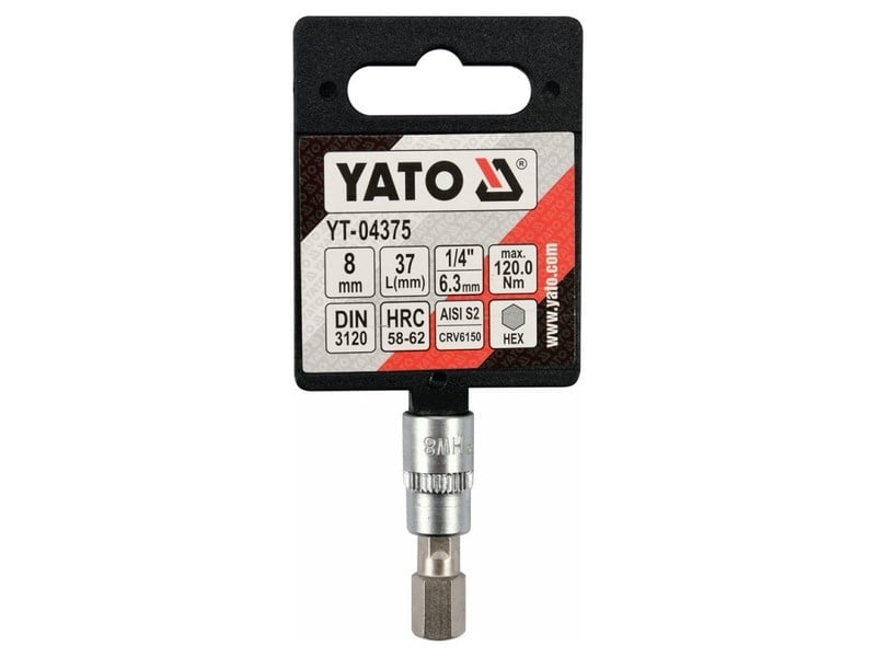 YATO Bit cheie tubulară Allen 1/4" 8 mm CrV - 2 | YEO