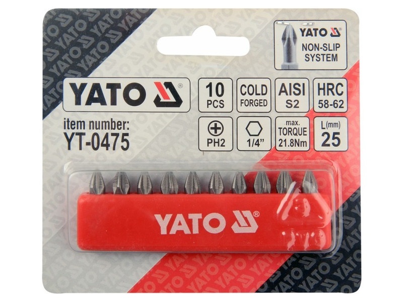 YATO Bithegy PH2 x 25 mm (10 buc) - 1 | YEO