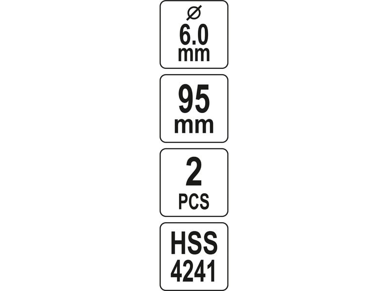 YATO Burghiu central pentru freze circulare 6 x 95 mm (2 buc)