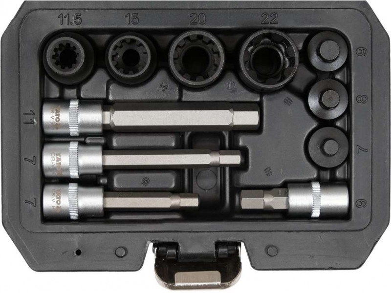 YATO caliper socket set 11 piese 3/8", 1/2" CrV