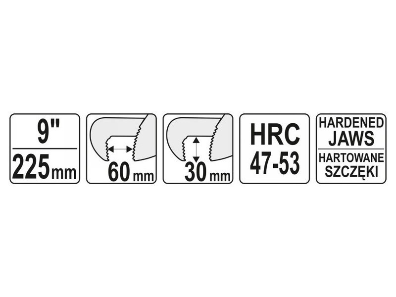 YATO Cheie reglabilă pentru țevi 225 mm/60 mm