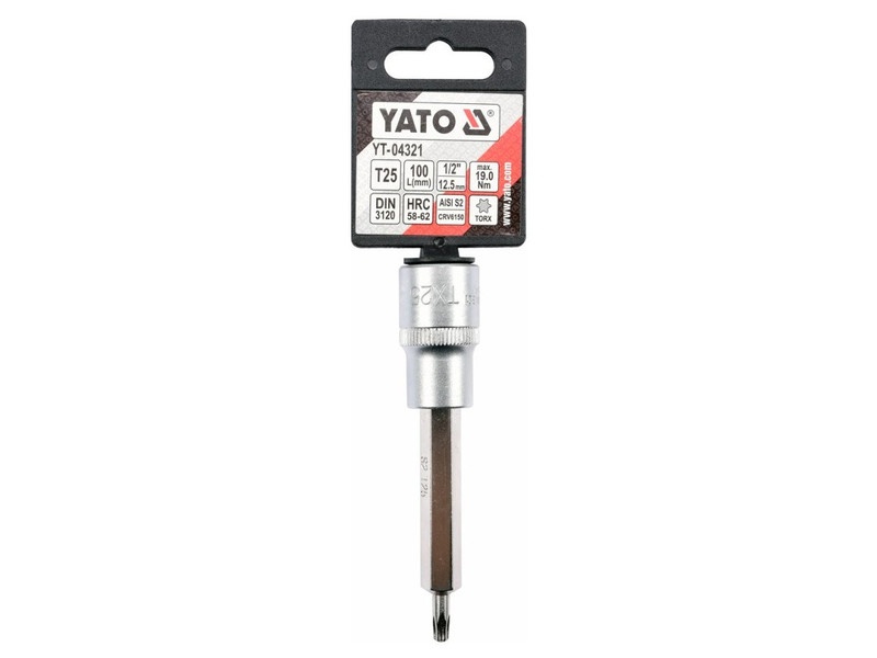 YATO cheie tubulară cu bit lung Torx 1/2" T25 CrV - 2 | YEO