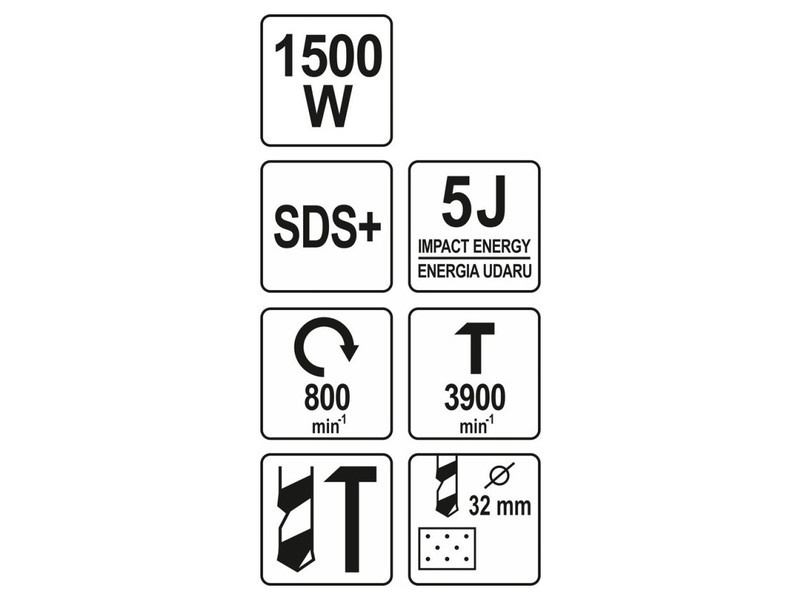 YATO Ciocan perforator SDS-Plus 5 J 1500 W