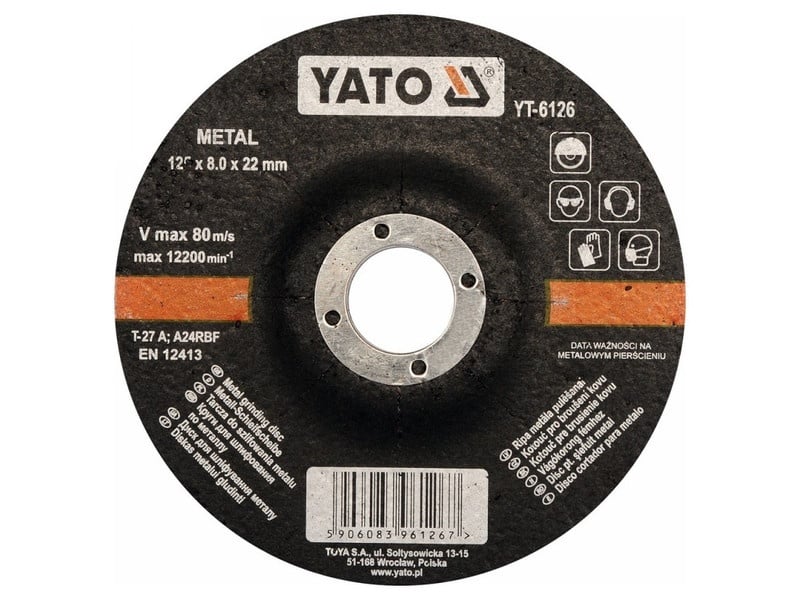 YATO Disc de curățare pentru metal 125 x 8,0 x 22,2 mm