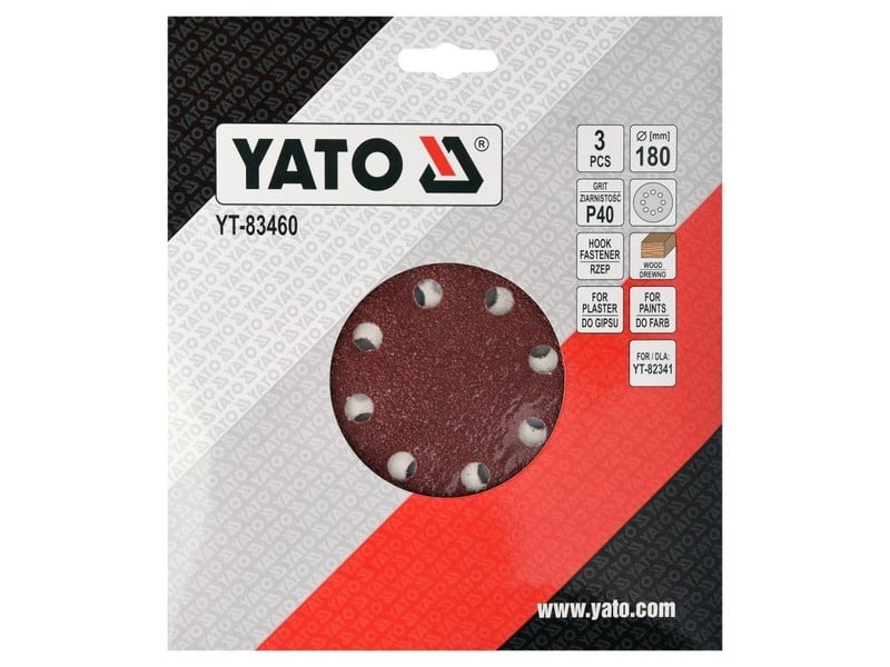 YATO Disc de fixare Velcro 180 mm / P40 (3 buc) - 2 | YEO