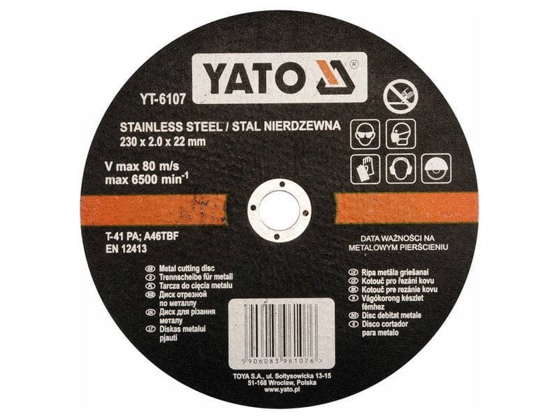 YATO Disc de tăiat pentru metal 230 x 2,0 x 22 mm inox