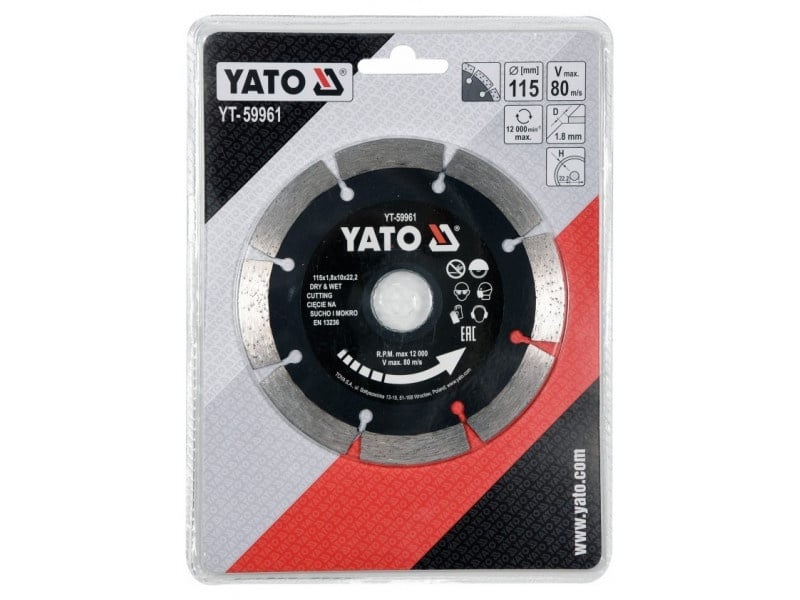 YATO Disc de tăiere diamantat 115 x 1,8 x 10 x 22,2 mm segmentat - 1 | YEO