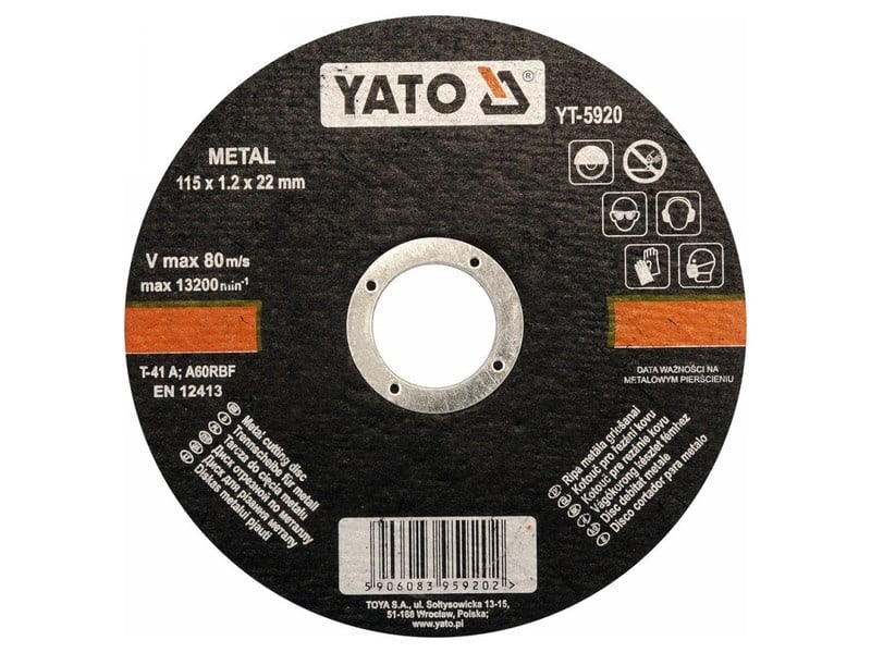 YATO Disc de tăiere pentru metal 115 x 1,2 x 22 mm