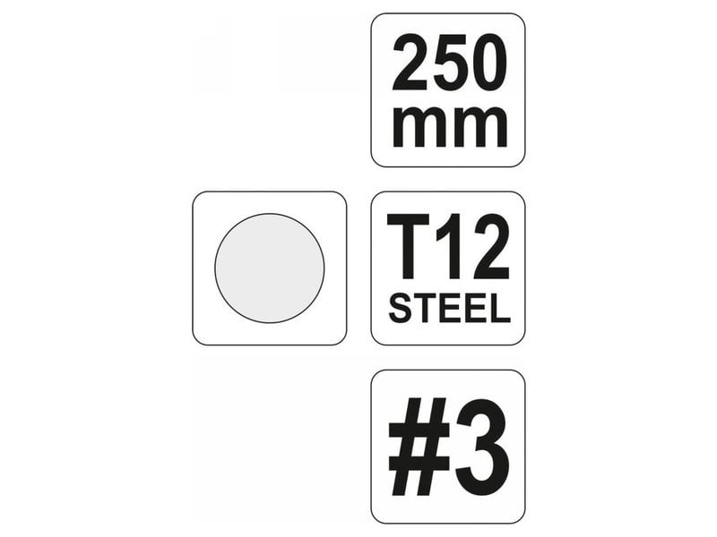 YATO Filă rotundă 250 mm / #3 fină