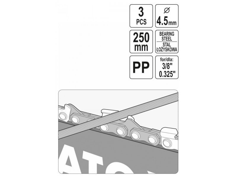 YATO Filă rotundă pentru lanț cu ghidaj și mâner 4,5 mm