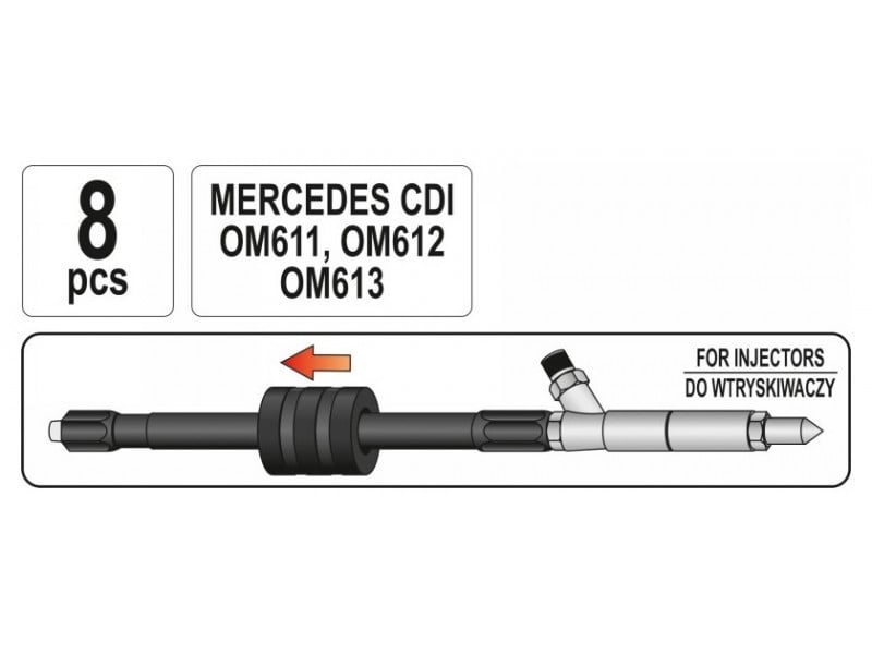 YATO Kit de îndepărtare injector diesel 8 piese Mercedes