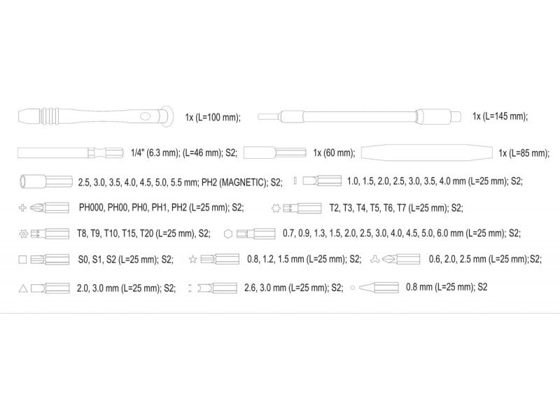 YATO Kit de instrumente pentru repararea telefonului mobil 61 de bucăți