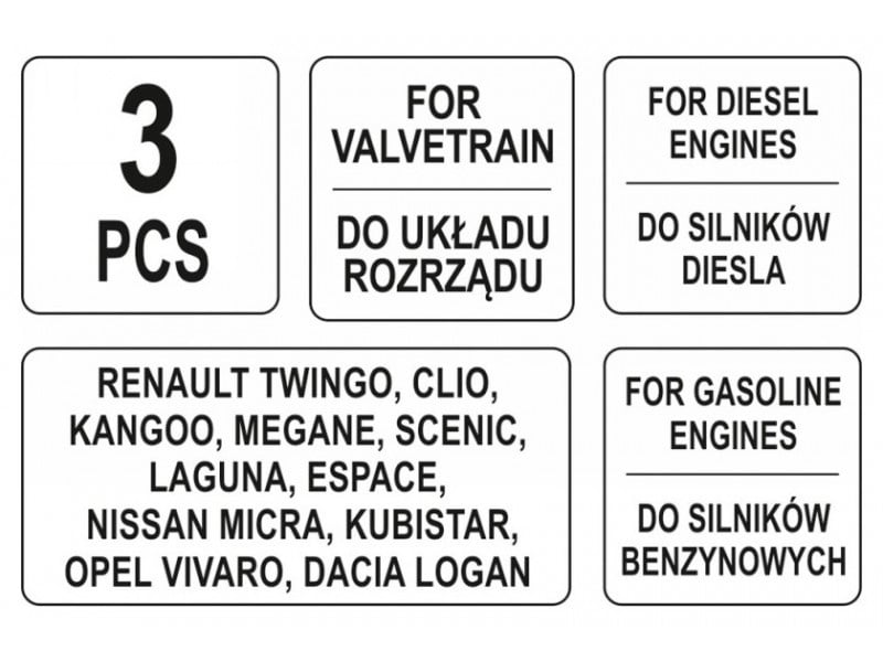 YATO Kit fixare direcție 3 piese (Diesel și benzină) Renault Nissan Opel