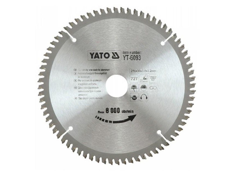 YATO Lamă de ferăstrău pentru aluminiu 200 x 30 x 1,5 mm / 60T