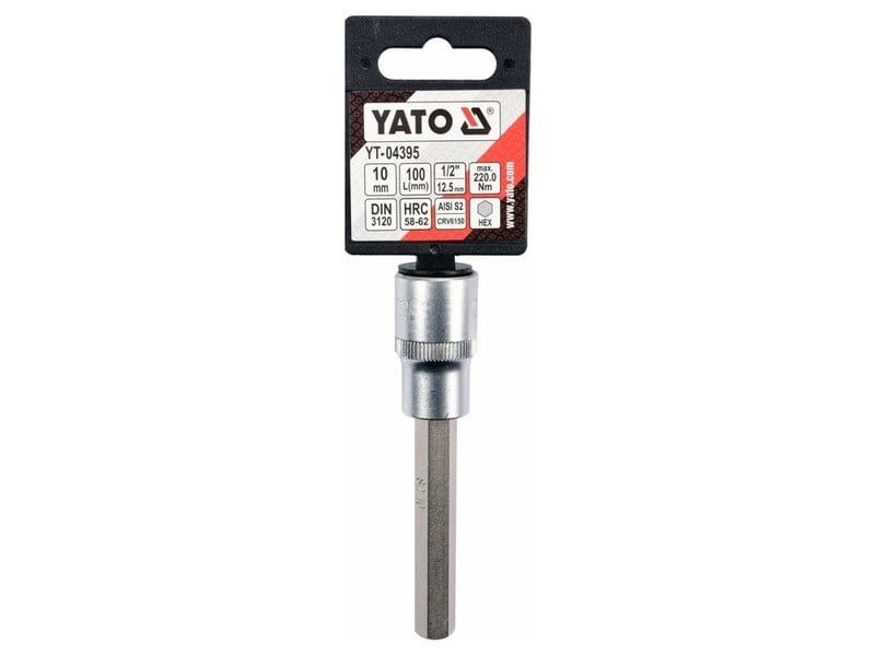 YATO Long bit cheie tubulară Allen 1/2" 10 mm CrV - 2 | YEO