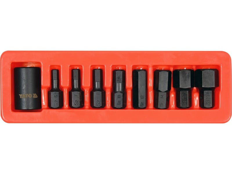 YATO Mașină Allen bit set 9 piese 1/2" 6-19 mm adaptor soclu