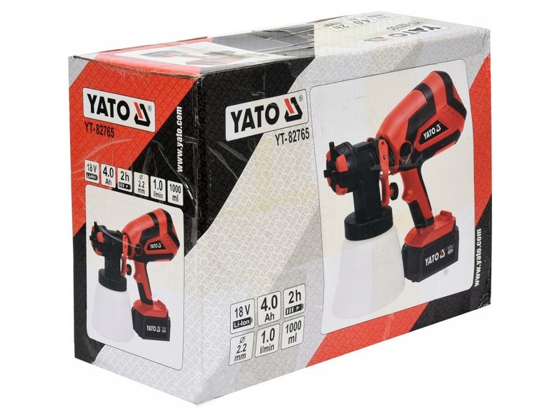 YATO Pistol de pulverizare fără fir 1000 ml 18 V Li-Ion (1 x baterie 4,0 Ah + încărcător) - 2 | YEO