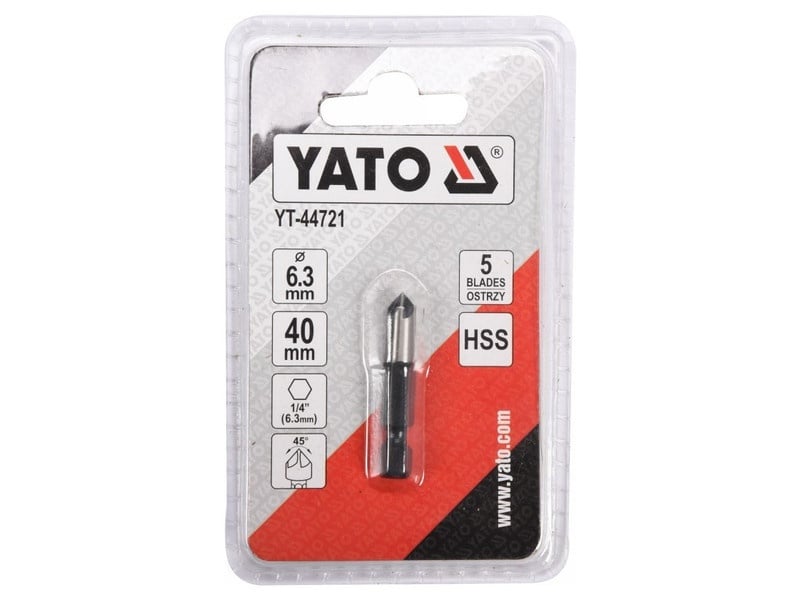 YATO Scobitură conică pentru metal cu bit HSS de 6,3 mm - 2 | YEO