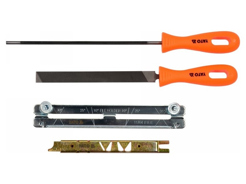 YATO Set de ascuțit lanț manual 4 piese 3/8" 4 mm